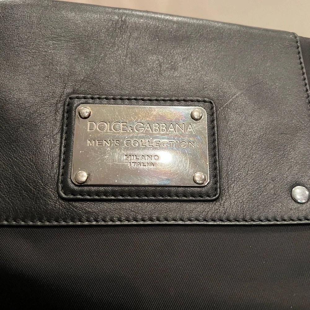 Dolce & Gabbana Black Nylon and Leather Messenger Bag